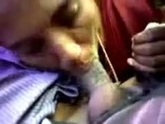 Sleepy Indian aunt of my horny white wife sucks my brown rod with crave
